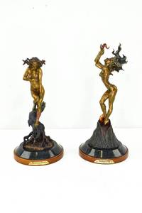 lot 4 image: Boris Vallejo Mistress of Fire & Mistress of Desire Bronze Sculptures