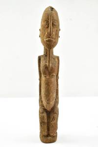lot 133 image: 20th c. African Carved Wooden Dogon Style Figurine