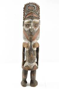 lot 134 image: 20th c. Papua New Guinea Carved Figure