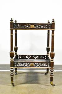lot 158 image: Mario Buatta Hollywood Regency Chinoiserie Tea Table on Casters
