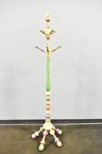 lot 165 image: Painted Turned Wood Coat Rack