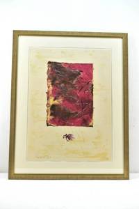 lot 128 image: Scott Sandell (Red) Ciphers Mixed Media Framed Print