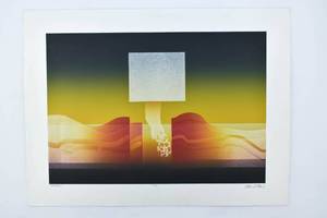 lot 230 image: Carlos Davila, Serenity 1 Abstract Print, Signed and Numbered
