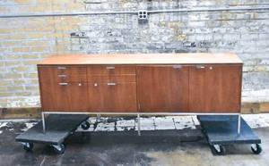 lot 266 image: Dunbar Walnut Wood 6 Drawer and 2 Cabinet Credenza