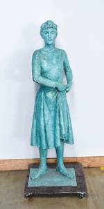 lot 5 image: Michael Price Original Cast Bronze Life Size Statue of a Woman