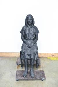 lot 103 image: Michael Price Original Cast Bronze Life Size Statue of a Seated Woman