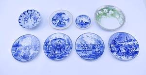 lot 254 image: 8 European Porcelain Plates, Mostly Dutch Delft Blue