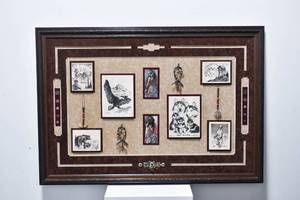 lot 18 image: Large Unique Custom Native American Themed Collage Artwork ft. Bill Devine, Lee Bogle