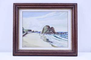 lot 357 image: Signed Watercolor Seascape Illustration by Arthur Quin