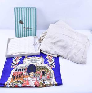 lot 383 image: Group of Four Miscellaneous Linens, Cotton Textiles