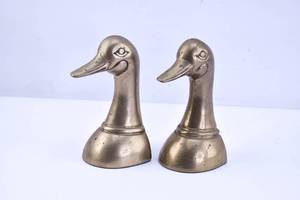 lot 387 image: Vintage Leonard Silver Mfg. Co. Brass Duck Bookends