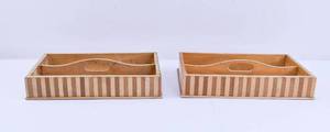 lot 386 image: Pair of Vintage Inlaid Wood Trays