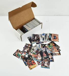 lot 315 image: Box of 1990s Sports Trading Cards, Mostly Basketball