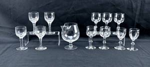 lot 397 image: 12 pcs. Assorted Clear Glass Drinkware