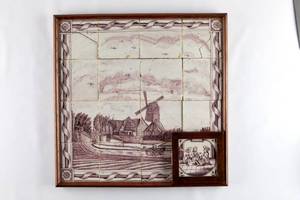 lot 250 image: 25 Dutch Delft Manganese Tiles