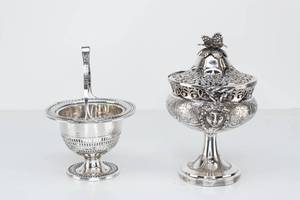 lot 40 image: Sterling Silver 19th c. Potpourri & Flower Basket