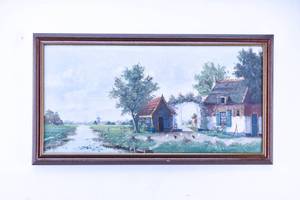 lot 24 image: Framed Oil on Canvas Landscape Painting