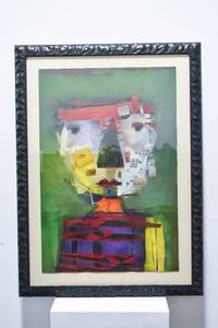 lot 286 image: Signed Portrait Print of an Abstract Figure