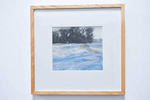 lot 297 image: Carl Oltvedt February, Blue Original Oil Painting on Paper, 2001