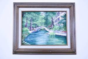 lot 318 image: Granny Martin San Antonio Riverwalk Original Oil Painting