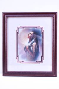 lot 320 image: Laurence Starkey Framed and Matted Print of an Indigenous Woman