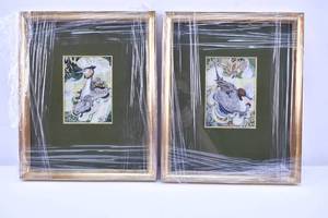 lot 321 image: Pair of Michael Warren Silk Woven Duck Pictures, The Great Crested Grebe, and The Pintail Duck