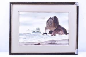 lot 335 image: Pete Perrine Signed Seascape Watercolor