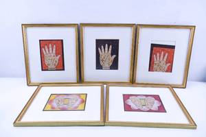 lot 339 image: Group of Five Chakra Paintings, 3 Hand and 2 Feet