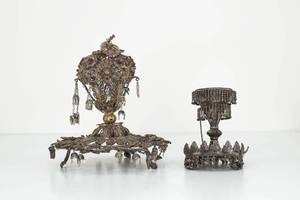 lot 204 image: Grp 2 Indian Silver Spices Boxes - Damaged
