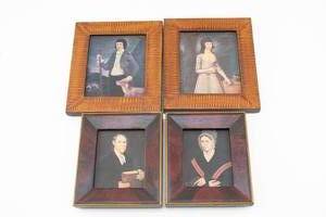 lot 341 image: 7 Vintage Reproduction Portraits, Mostly Canvas Prints