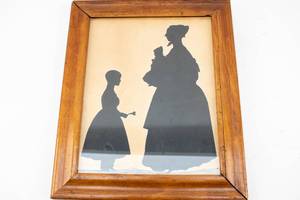 lot 344 image: 8 Framed Vintage & Modern Silhouette Portraits