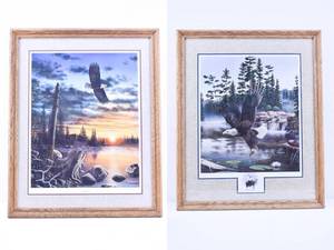 lot 347 image: Pair of Eagle Lithographs, Jim Hansel Kings Domain and Leo Stans Boundary Waters