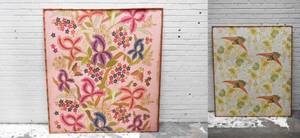 lot 374 image: Pair of Framed Printed Textiles, Beach Home Decor