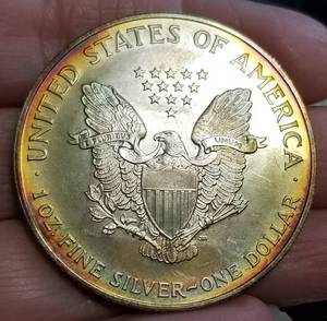 1996 AMERICAN SILVER EAGLE WITH AMAZING COLOR