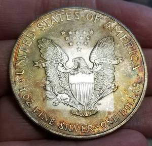 1998 AMERICAN SILVER EAGLE MOTTLED ALBUM TONING