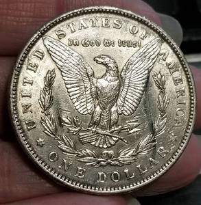1890 US MORGAN SILVER DOLLAR CLEANED