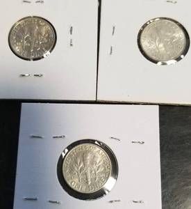 GROUP OF 3 SILVER ROOSEVELT DIMES 1951 1952-S 1959