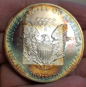 2012 AMERICAN SILVER EAGLE ALBUM TONED & COLORFUL