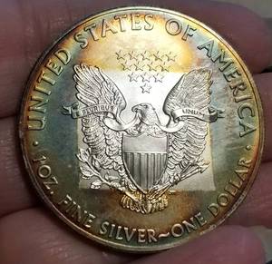 2013 AMERICAN SILVER EAGLE COLORFUL ALBUM TONING