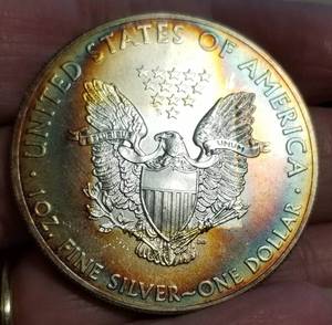 2014 AMERICAN SILVER EAGLE WITH STUNNING COLOR