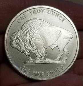 1 TROY OZ .999 FINE SILVER INDIAN BUFFALO ROUND