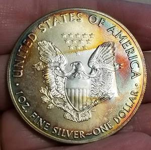 2019 AMERICAN SILVER EAGLE WITH RICH ALBUM TONING