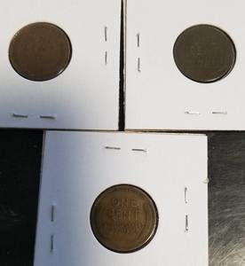 GROUP OF 3 EARLY DATE US WHEAT CENTS 1910 1913-D 1914