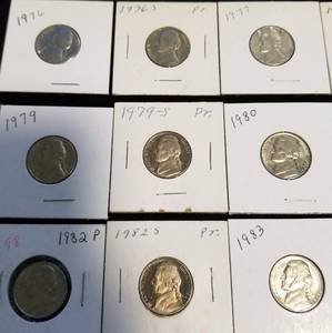 GROUP OF 18 US JEFFERSON NICKELS UNC & PROOFS