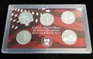 GROUP OF 4 SILVER US PROOF QUARTER SETS 2000 2001 2002 2003