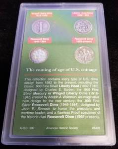 AMERICAN DIMES OF THE 20th CENTURY� 4 COIN SET SEALED