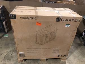 lot 12 image: Glacier Bay Sinita 42 in. W x 19 in. D 34.50 in. H Bath Vanity in Natural Oak with White Cultured Marble Top review pictures