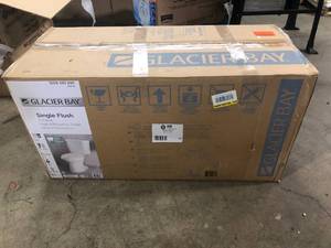 lot 15 image: Glacier Bay 10 in. Rough-In 2-piece 1.28 GPF Single Flush Round Front Toilet in White, Seat Included