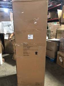 lot 17 image: Home Decorators Collection Naples 24 in. W x 17 in. D x 74 in. H Bathroom Linen Cabinet in White open box customer return