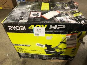 lot 20 image: RYOBI 40V HP Brushless  Single-Stage Cordless Electric Snow Blower with batteries and charger  Customer Returns See Pictures